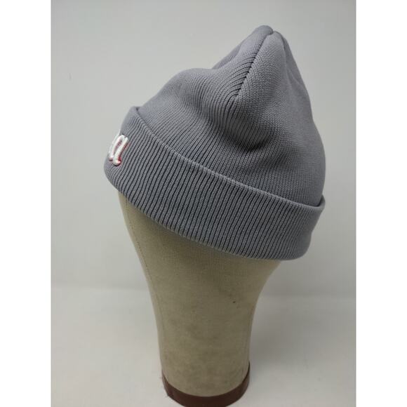 Indiana Beanie Hat Gray Embroidered Spell Out Logo Knit Soft - Picture 4 of 9